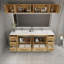 Ensemble de meuble-lavabo autoportant 84 po avec armoire double en acrylique renforcé Victoria-100853529