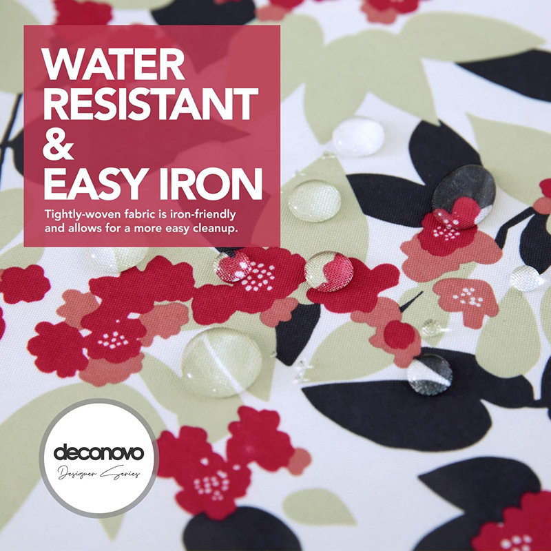 Deconovo Designer Series Rectangular Table Cloth With Floral Pattern Water Resistant Tablecloth Wipeable Table Runner For Wedding