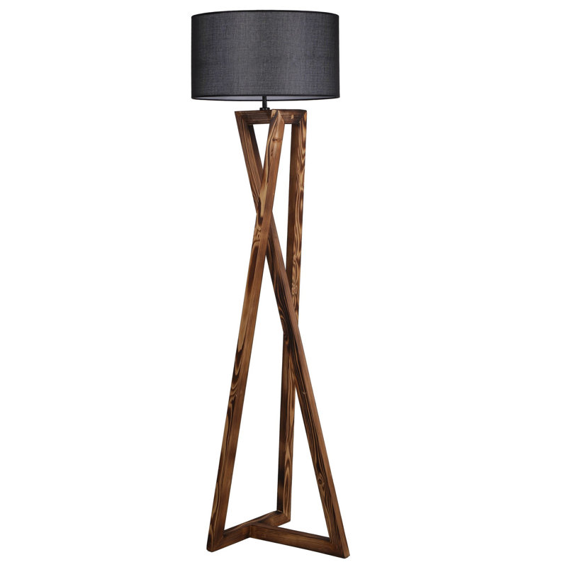 Lampe sur pied Jahzair, Brun, Noir