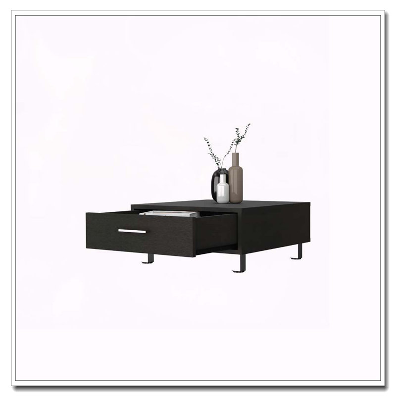 Black Wengue 1-Drawer Rectangle Coffee Table