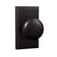Bravura 906-G1 Macon Privacy Knob on Beveled Rectangular Rose in Matte Black-1019881043-1019881041