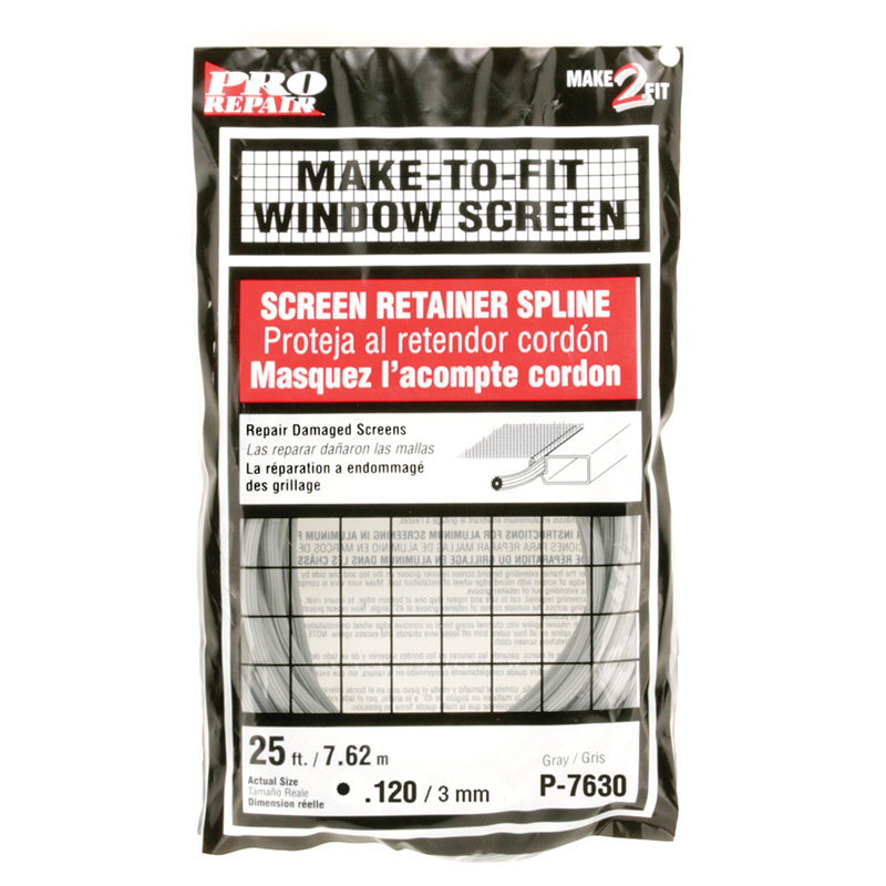 Spline écran en vrac Prime-Line (paquet simple), Gris, H 9,75 po x l 5,5 po x P 1 po