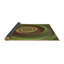 Tapis vert en laine et polyester tissé à la machine à motif abstrait-1602386507