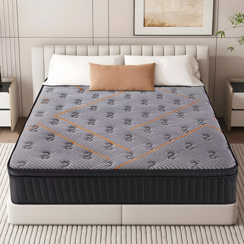 Matelas hybride en mousse à refroidissement moyen avec gel Meomory, 10", Très grand lit