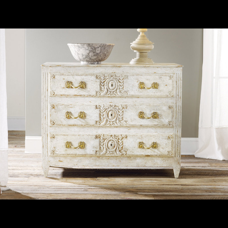 Carved And Painted 3 - Drawer Dresser