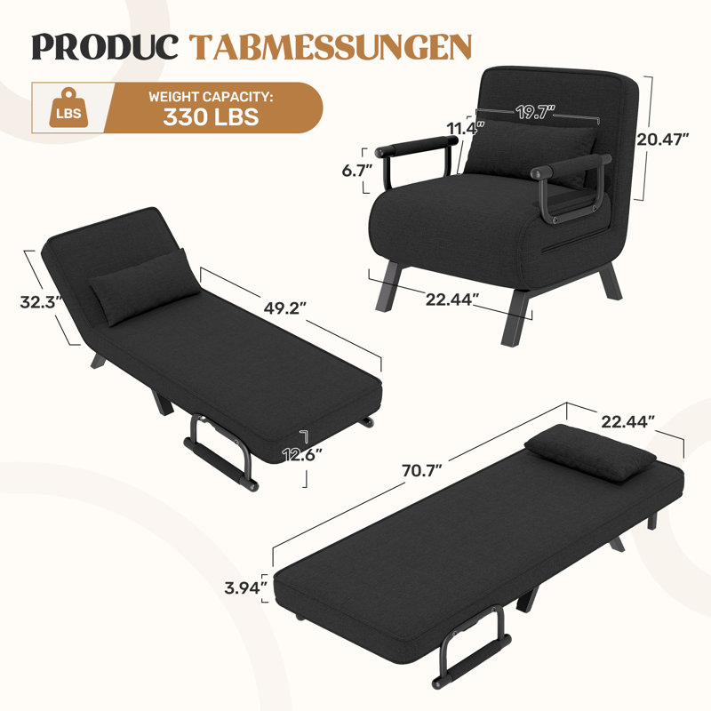 Upholstered Accent Chair, Black