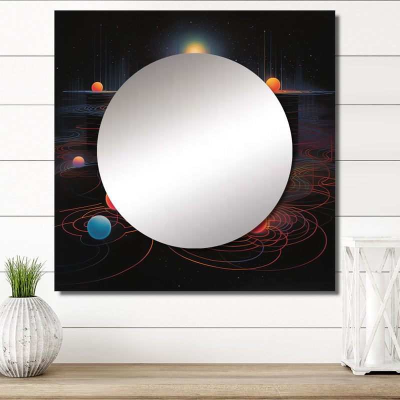 Hjalmer - Abstract Square Mirror For Wall Art Decor, 29" x 29"
