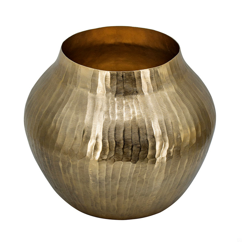 13.5X13.5X11.5" Aluminum Chisel Flower Vase