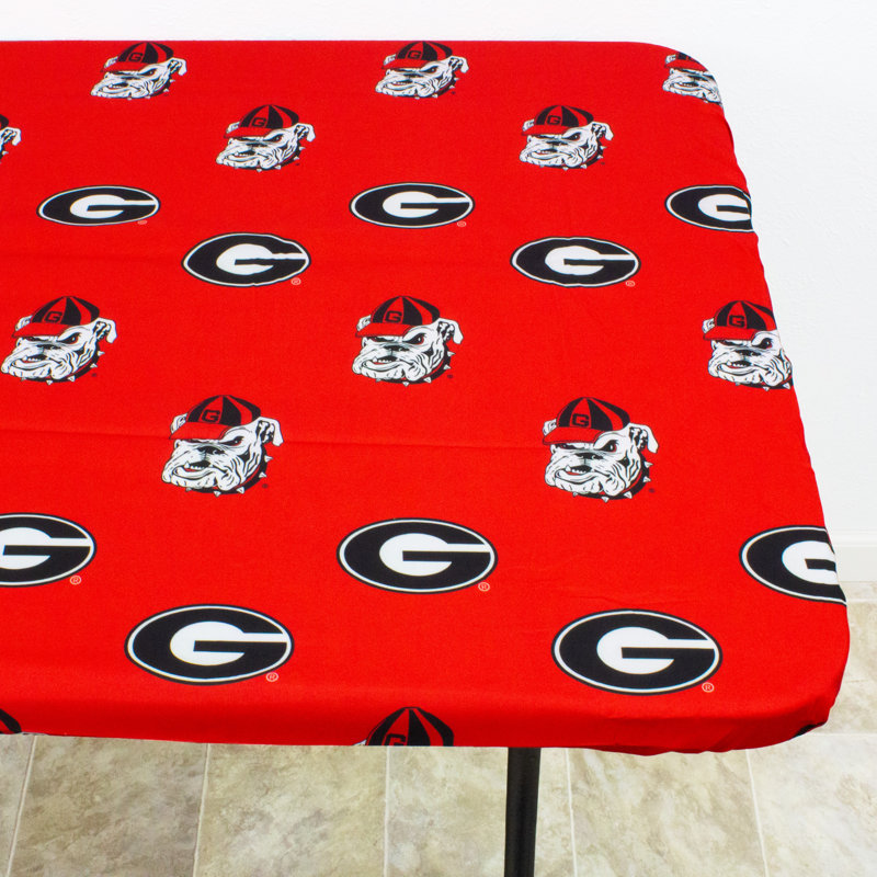 Georgia Bulldogs Red Cotton Fitted Table Cover