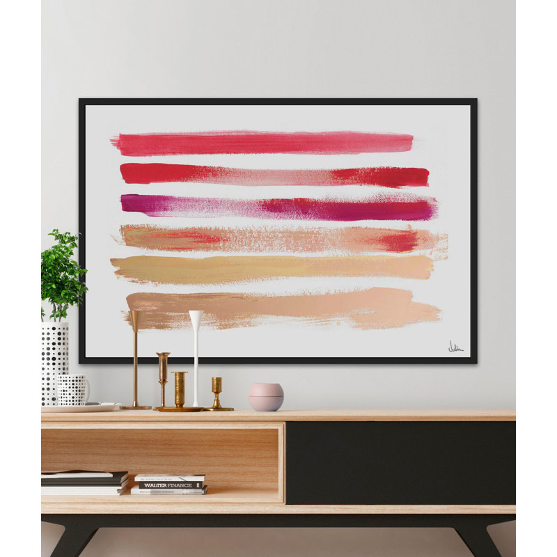 « teintes of rouge à lèvres », reproduction de peinture à l’acrylique sur toile tendue encadrée, H 12 po x l 18 po x P 1,5 po