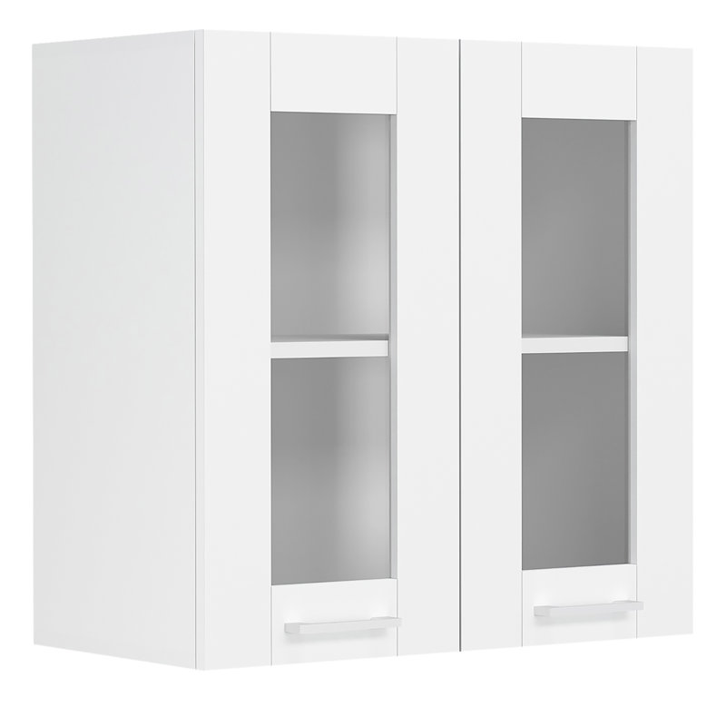 VCM "Colura" 80cm Glass Wall Mounted Cabinet, White