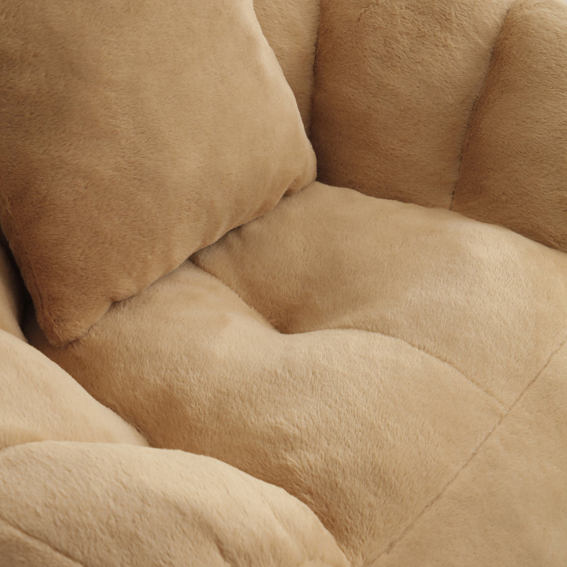 Fauteuil à billes géant avec repose-pieds pour le salon, Kaki