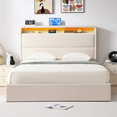 Braya Upholstered Lift-Up Storage Platform Bed
