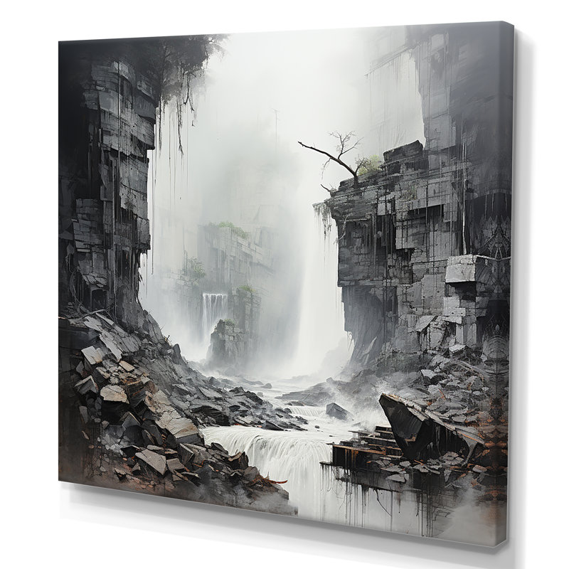 «Adventourous Waterfall Caves I», reproduction sur toile, Toile tendue, H 30 po x l 30 po x P 1 po