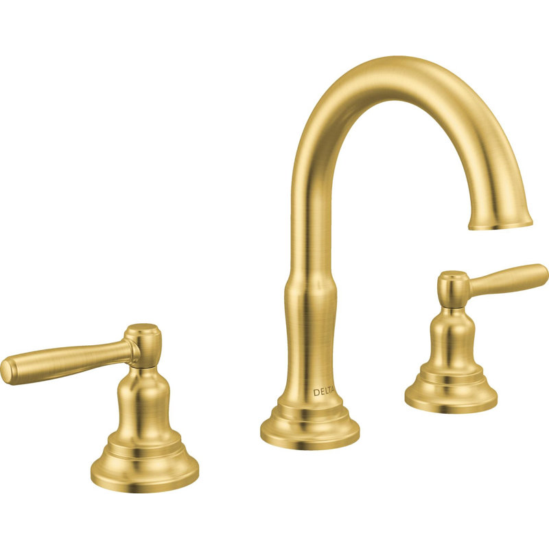 Two Handle Widespread Bathroom Faucet, Brushed Gold