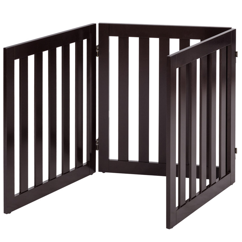 Wood Free Standing Pet Gate, Black
