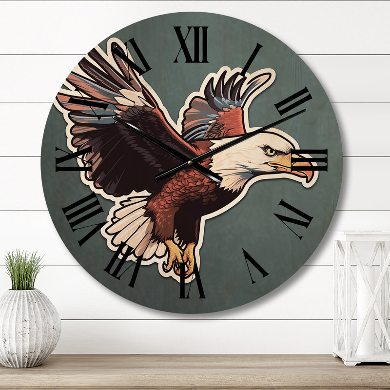 Horloge murale en bois massif Worsley, Moyenne