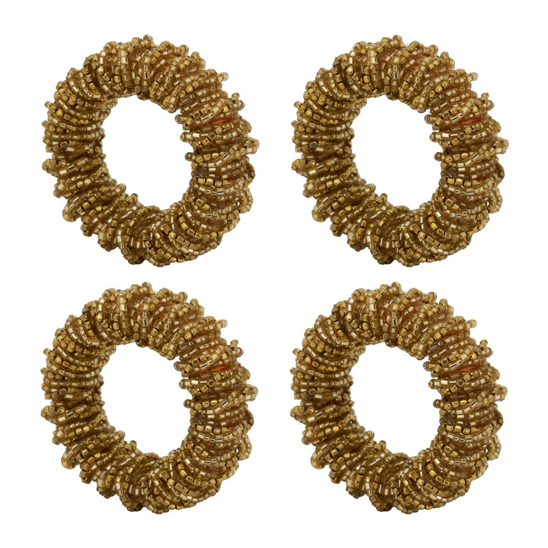 Perles de verre, porte-serviette en fer, Or