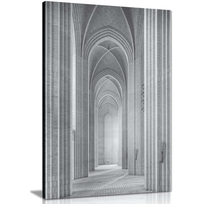 Architectural Cathedral Interior 1 Piece Wrapped Canvas Wall Art
