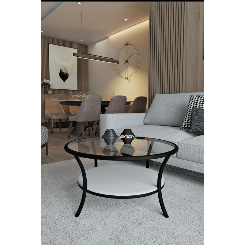 Glorias Coffee Table, Transparent/White