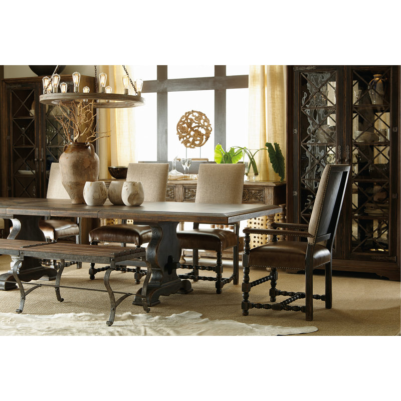 Hill Country Black and Brown Extendable Dining Table