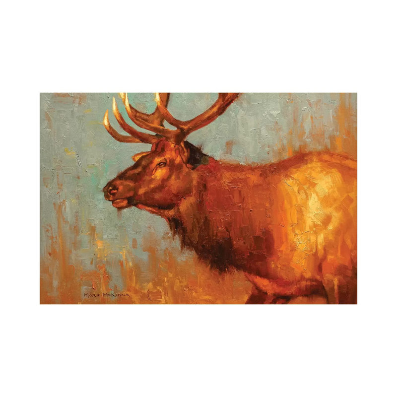 Timber Bull 1 Piece Painting on Canvas, 66.04cm H x 101.6cm W x 1.91cm D, Wrapped Canvas