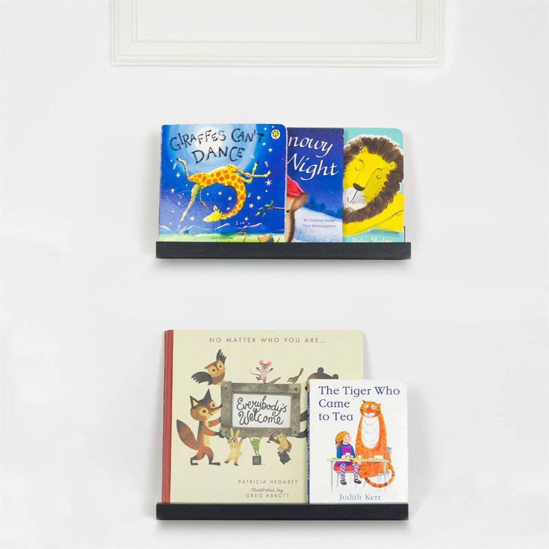 Floating Picture Ledge Wall Shelves, 4.5cm H x 32.5cm W x 8.5cm D, Black