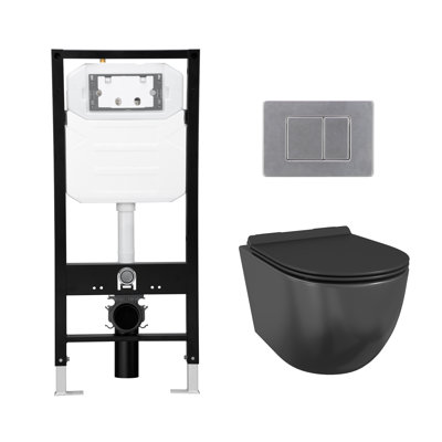 Eridanus Hampton 1.6 Gallons GPF Elongated Wall Mounted Wall Hung Toilets (Seat Included)
