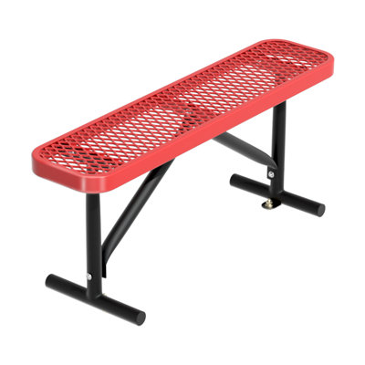 Banc de parc extérieur revêtu de thermoplastique, banc de jardin en métal robuste, banc commercial, résistant aux intempéries