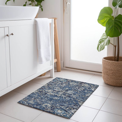 Premium Machine Washable Andreau AMF92 Blue Rug