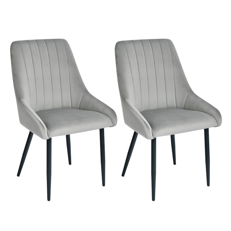 Chipman Velvet Upholstered Dining Chair, Grey