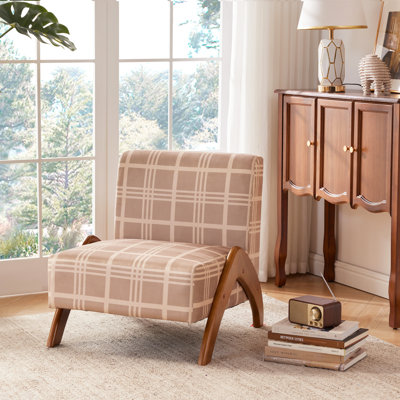 Chaise d'appoint rembourrée avec pieds en bois