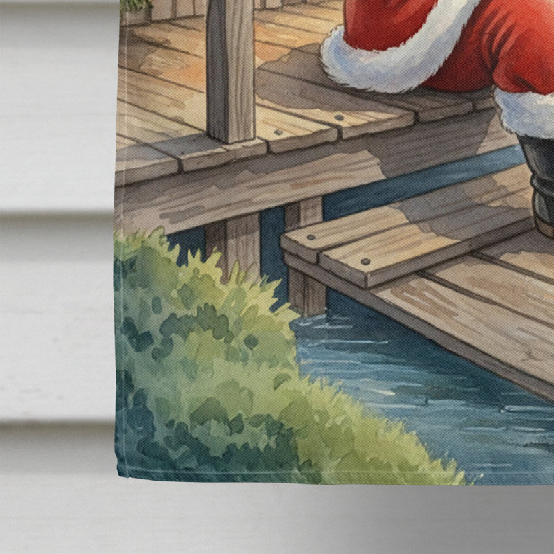 Cajun père Noël jouant au drapeau de la maison de Noël Zydeco, House Size, Père Noël cajun jouant au Zydeco