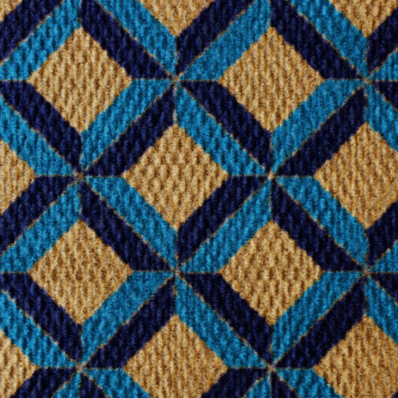 Neighburly Non-Slip Geometric Doormat, Blue