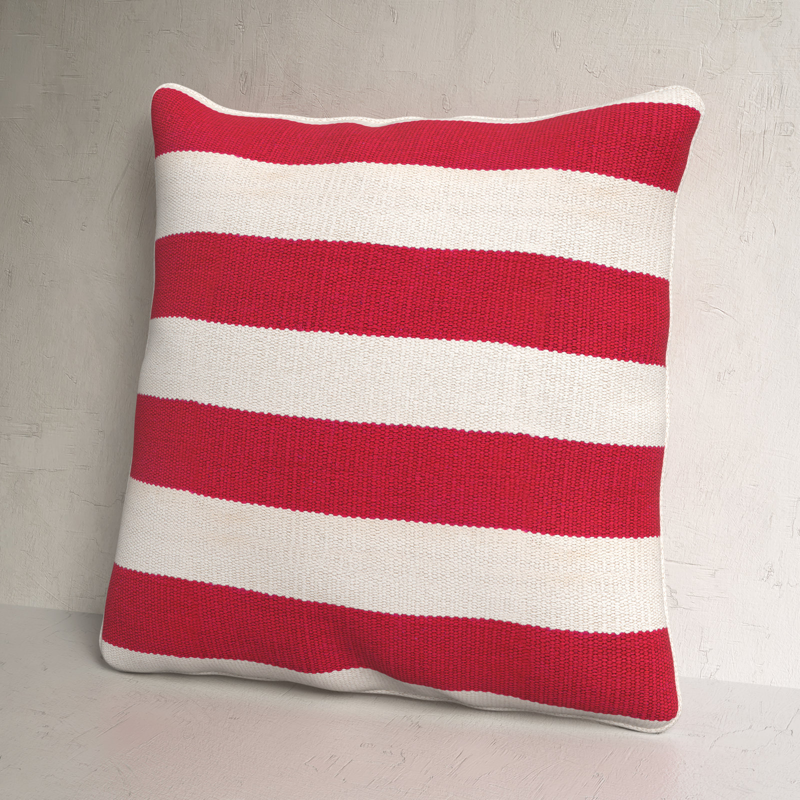 Brady Cotton Throw Pillow, 18" x 18", Blue, Down