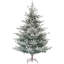Arbre de Noël artificiel pin nordique avec pointes enneigées, base en métal pliable, assemblage facile, arbre de Noël à charnières pour les fêtes à la maison