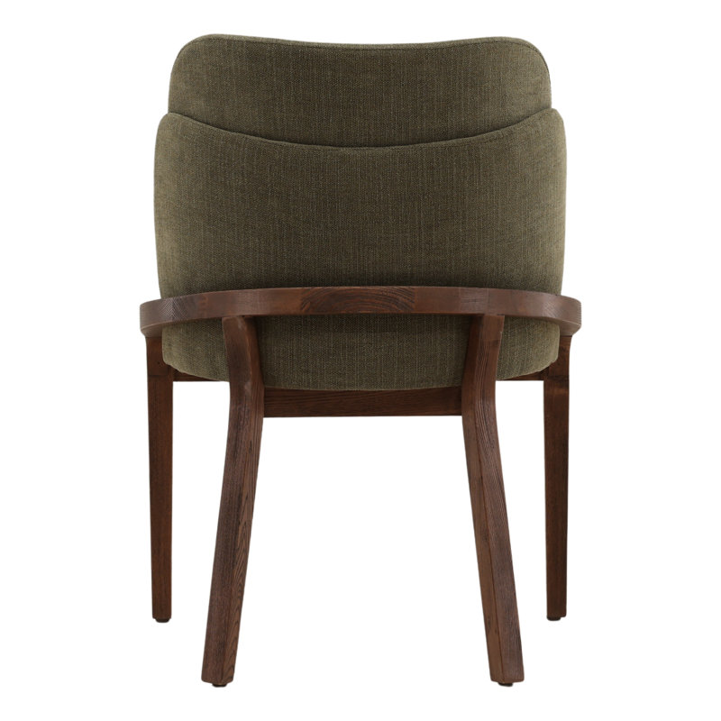 Jacquelyn Elm Upholstered Dining Chair, Off-white, Brown, Forest