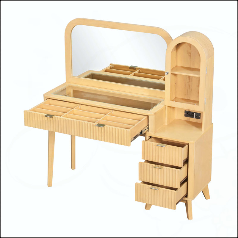 Coiffeuse 48 "avec grand miroir arqué