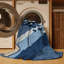 Tapis bleu lavable à la machine à motif de bonhommes de neige et à motif abstrait lavabo à la machine Tomohon-784965569