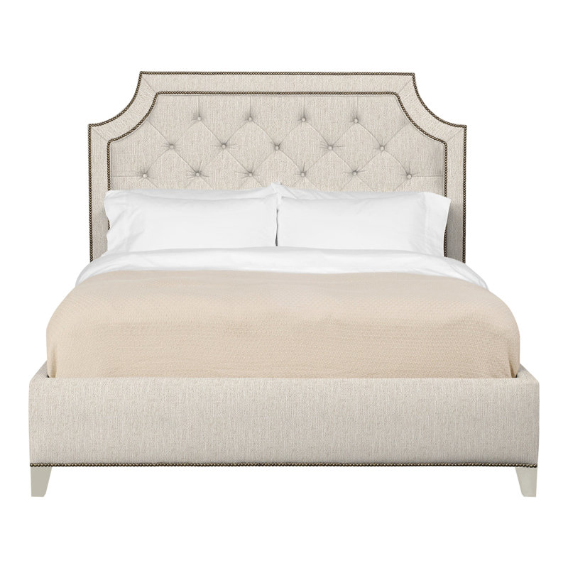 Audrey/Asher Queen Tufted Upholstered Low Profile Panel Bed, Instant Parchment, Yes, Navajo