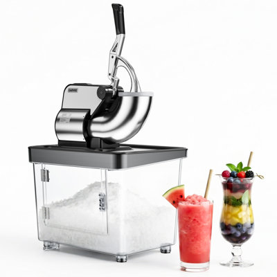 Broyeur à glace commercial, machine à cône de neige électrique de 661 lb / H 300W, trémie de 8,98 gallons, 4 pales en acier inoxydable, noir