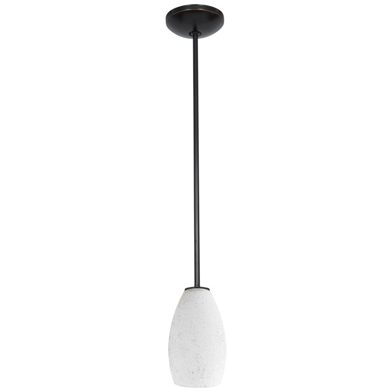 Carballo 1 - Light Single Pendant, Brushed Steel, Brown Stone