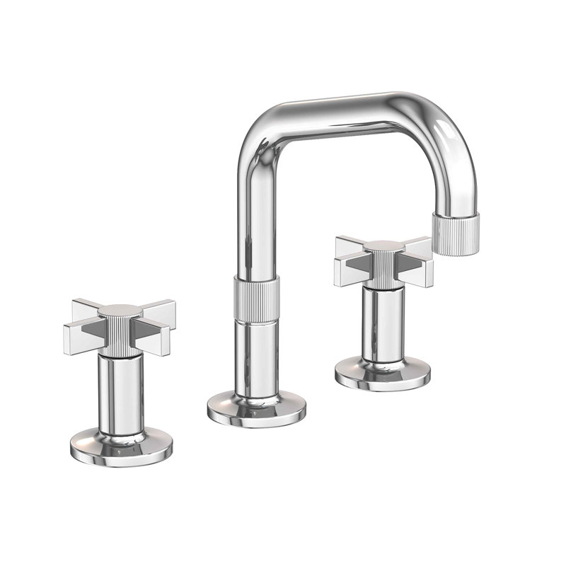 Pardees Widespread Bathroom Faucet with Drain Assembly, Polished Chrome