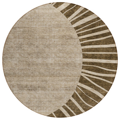Washable Abstract Indoor / Outdoor Rug