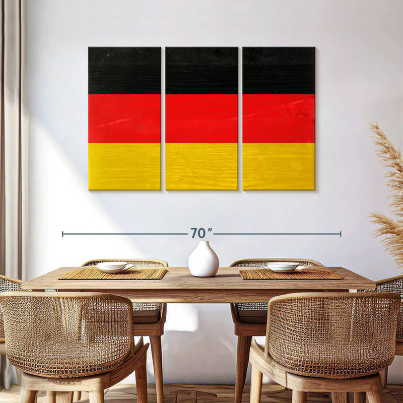 Bois Allemagne drapeau, H 36 po x l 57 po