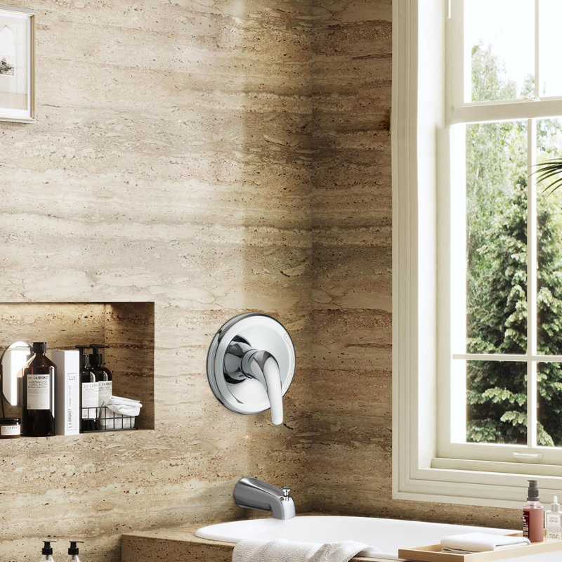 Bec de baignoire de salle de bain, Chrome poli