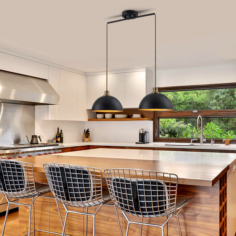 Lozano 2-Light Dome Adjustable Kitchen Island Pendant