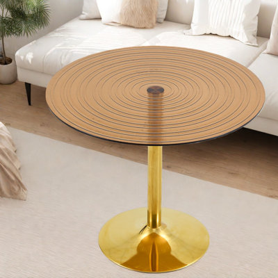 Compact Dining Tables (table Only, No Chairs, Complete With Top And Legs), 35 Inch Glass Metal Modern Home Dining