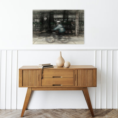 «Urban Motion Blur Rider Abstract Contemporary City Tree», reproduction d'art murale