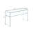 Glass Console Table, Transparent Tempered  Glass Console Table With Rounded Edges Desks, Sofa Table
